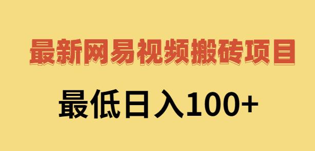 2022网易视频搬砖赚钱，日收益120（视频教程 文档）-多米来