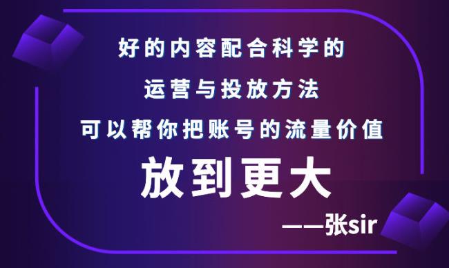 张sir账号流量增长课，告别海王流量，让你的流量更精准-多米来