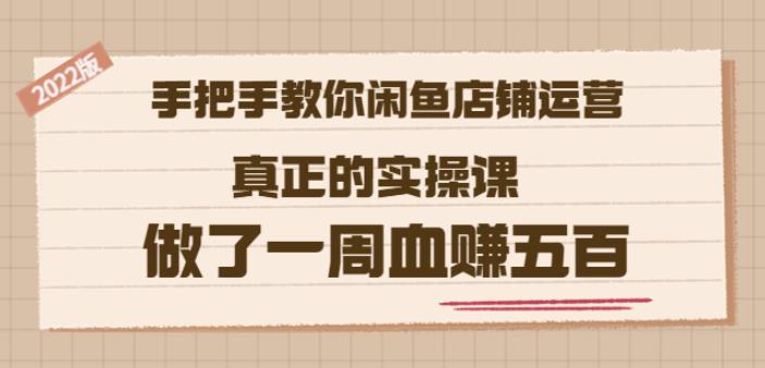 2022版《手把手教你闲鱼店铺运营》真正的实操课做了一周血赚五百(16节课)-多米来