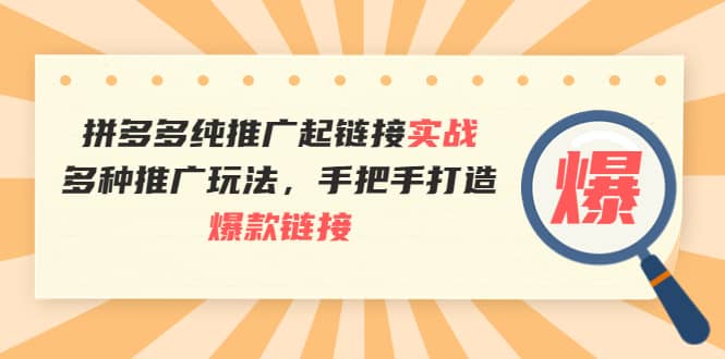 拼多多纯推广起链接实战：多种推广玩法，手把手打造爆款链接-多米来