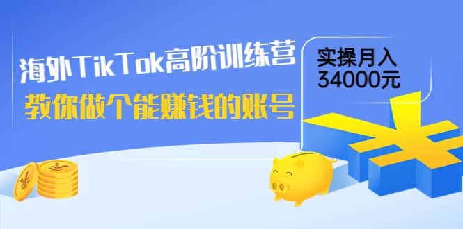 海外TikTok高阶训练营：教你做个能赚钱的账号，实操月入34000元！-多米来