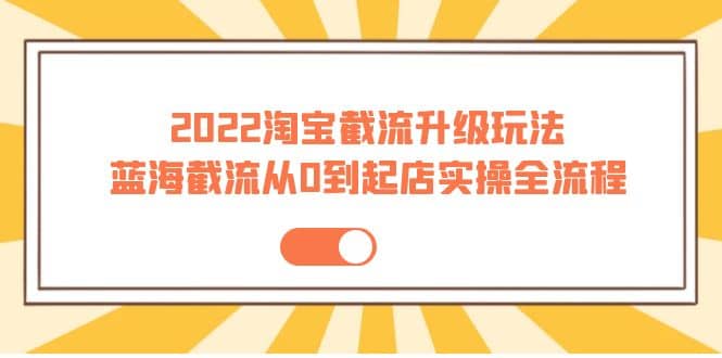 2022淘宝截流升级玩法：蓝海截流从0到起店实操全流程 价值千元-多米来