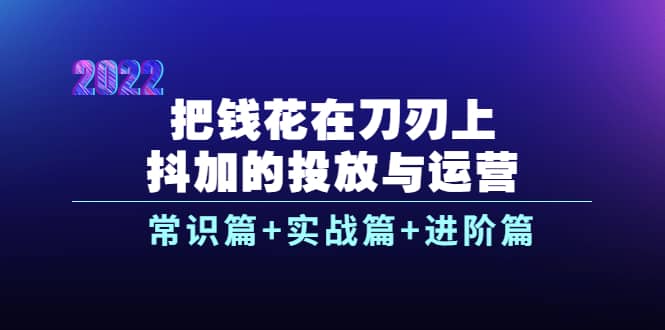 把钱花在刀刃上，抖加的投放与运营：常识篇 实战篇 进阶篇（28节课）-多米来