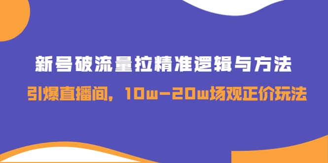 新号破流量拉精准逻辑与方法，引爆直播间，10w-20w场观正价玩法-多米来