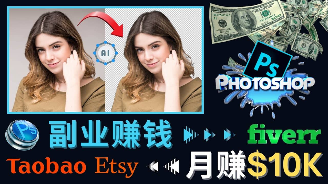 掌握PS修图技能，月赚5000美元以上 – 利用Adobe Photoshop赚钱的3种途径-多米来