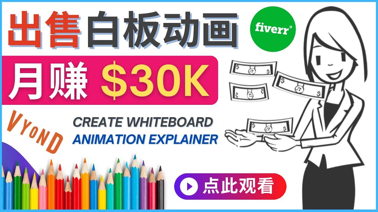 如何用最简单制作白板动画（WhiteBoard Animation）月赚3万美元-多米来