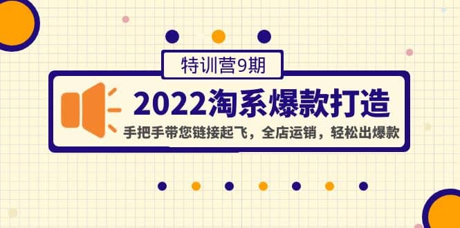 2022淘系爆款打造特训营9期：手把手带您链接起飞，全店运销，轻松出爆款-多米来