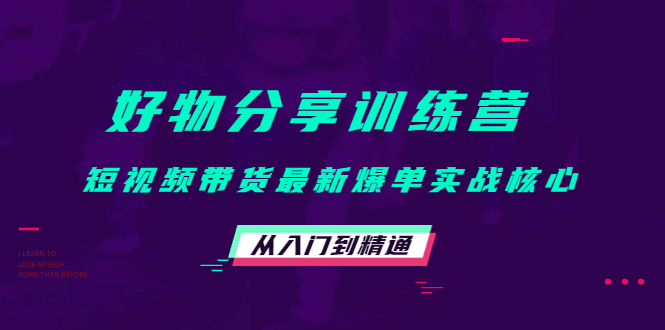 好物分享训练营：短视频带货最新爆单实战核心，从入门到精通-多米来