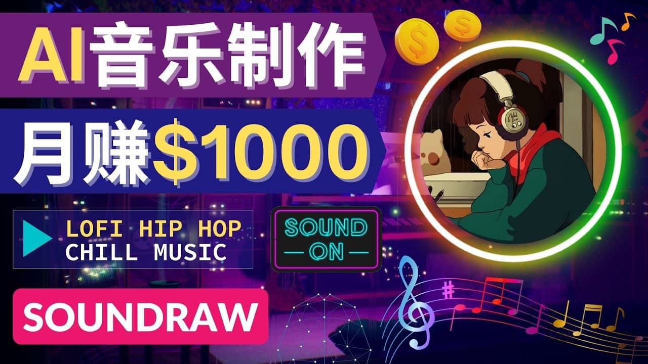 无需任何音乐基础： 使用AI软件制作Lofi Hip Hop Chill Music 月赚1000美元-多米来