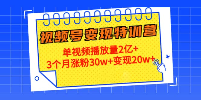 20天视频号变现特训营：单视频播放量2亿-多米来