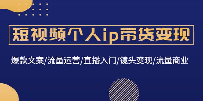 短视频个人ip带货变现：爆款文案/流量运营/直播入门/镜头变现/流量商业-多米来