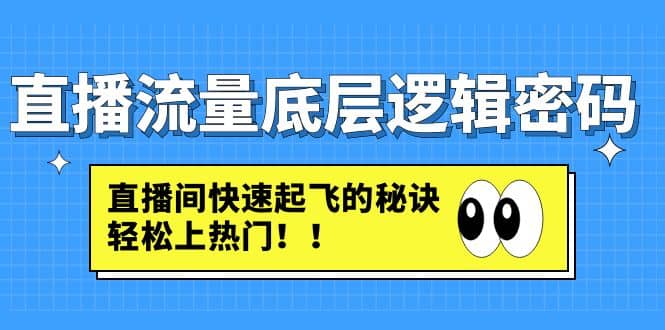 直播流量底层逻辑密码：直播间快速起飞的秘诀，轻松上热门-多米来