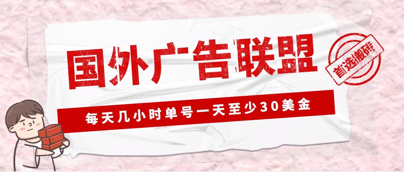 外面收费1980最新国外LEAD广告联盟搬砖项目，单号一天至少30美元(详细教程)-多米来