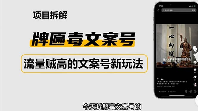 2023抖音快手毒文案新玩法，牌匾文案号，起号快易变现-多米来