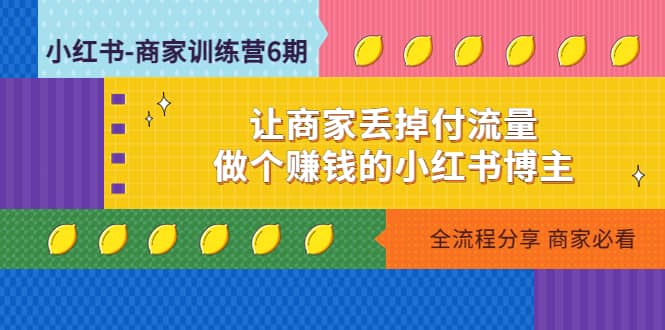 小红书-商家训练营12期：让商家丢掉付流量-多米来