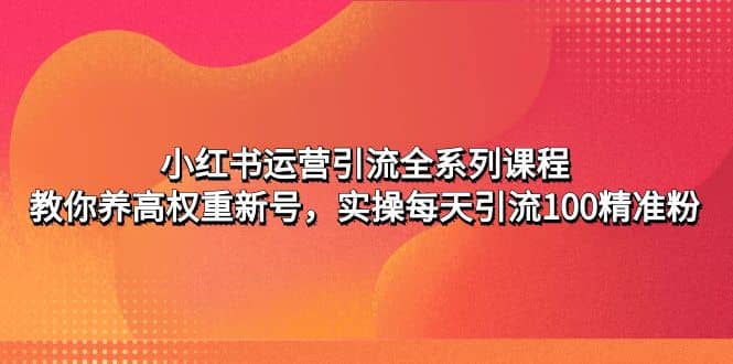 小红书运营引流全系列课程：教你养高权重新号-多米来