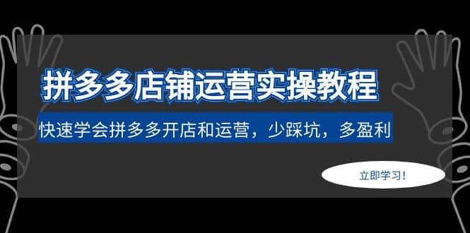 拼多多店铺运营实操教程：快速学会拼多多开店和运营，少踩坑，多盈利-多米来