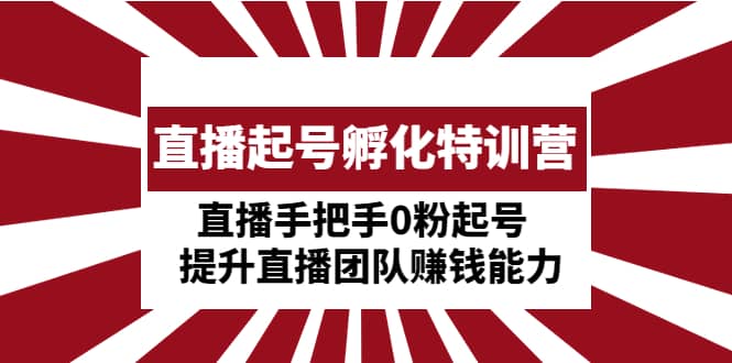 直播起号孵化特训营：直播手把手0粉起号 提升直播团队赚钱能力-多米来