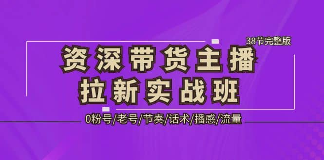 资深·带货主播拉新实战班，0粉号/老号/节奏/话术/播感/流量-38节完整版-多米来