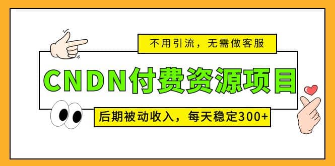 CNDN付费资源项目，不用引流，无需做客服，后期被动收入-多米来