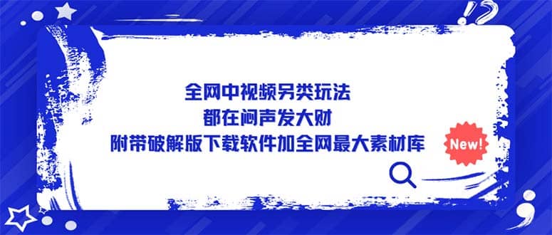 全网中视频另类玩法，都在闷声发大财，附带下载软件加全网最大素材库-多米来