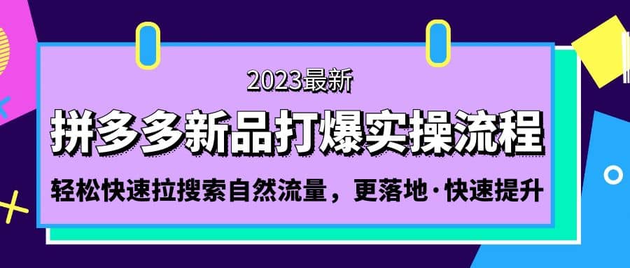 拼多多-新品打爆实操流程：轻松快速拉搜索自然流量，更落地·快速提升-多米来