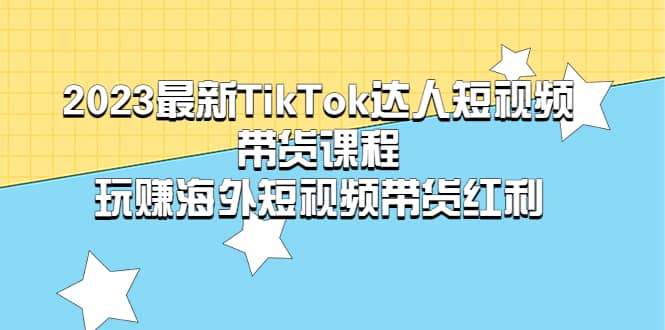 2023最新TikTok·达人短视频带货课程，玩赚海外短视频带货·红利-多米来