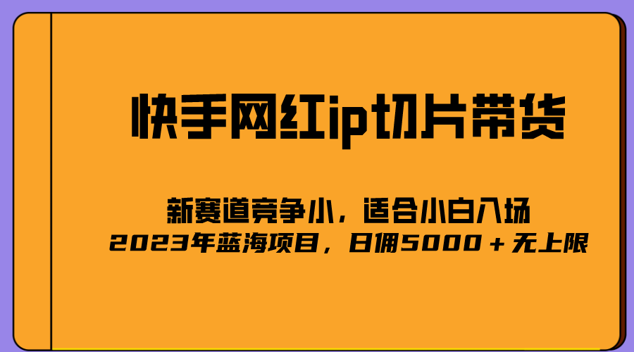 2023爆火的快手网红IP切片，号称日佣5000＋的蓝海项目，二驴的独家授权-多米来