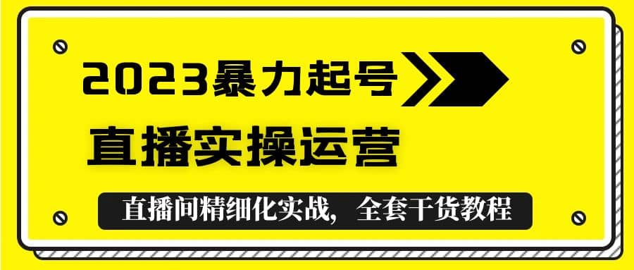 2023暴力起号 直播实操运营，全套直播间精细化实战，全套干货教程-多米来