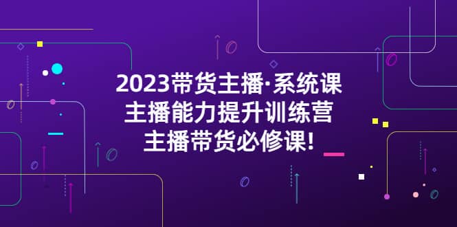 2023带货主播·系统课，主播能力提升训练营，主播带货必修课-多米来