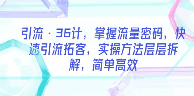 引流·36计，掌握流量密码，快速引流拓客，实操方法层层拆解，简单高效-多米来