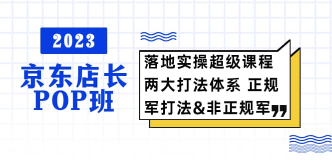 2023京东店长·POP班 落地实操超级课程 两大打法体系 正规军-多米来