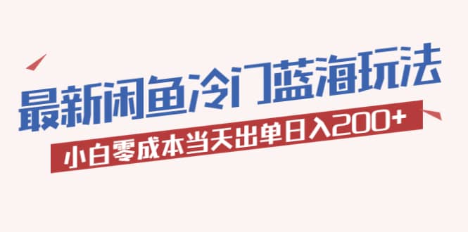 2023最新闲鱼冷门蓝海玩法，小白零成本当天出单日入200-多米来