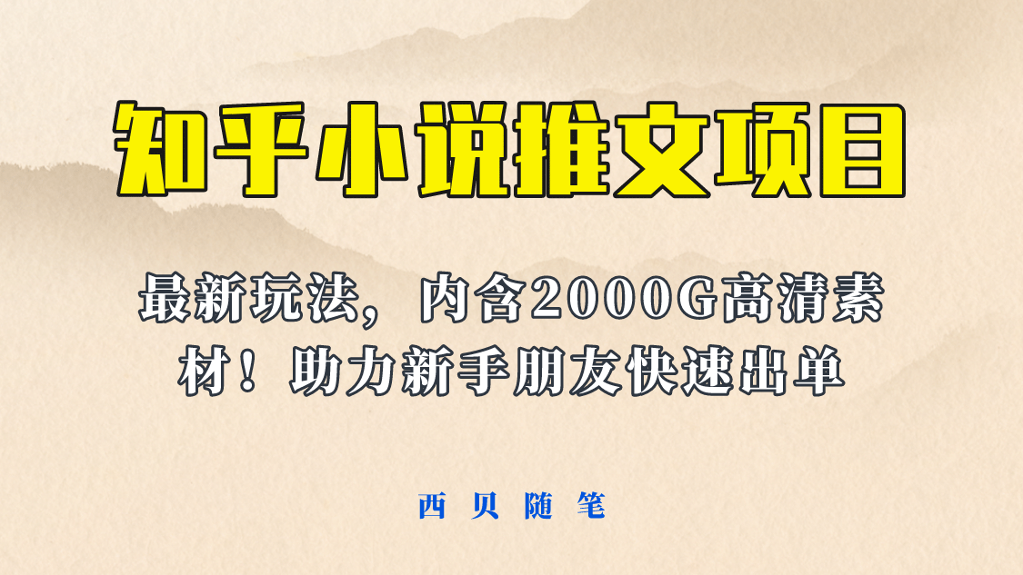 最近外面卖980的小说推文变现项目：新玩法更新，更加完善，内含2500G素材-多米来