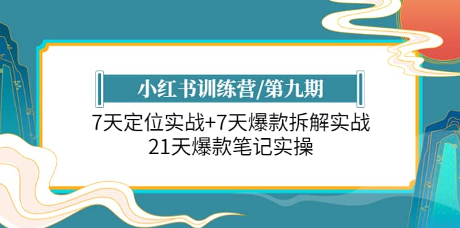 小红书训练营/第九期：7天定位实战 7天爆款拆解实战，21天爆款笔记实操-多米来