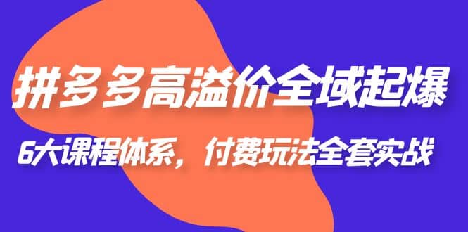 拼多多-高溢价 全域 起爆，6大课程体系，付费玩法全套实战-多米来