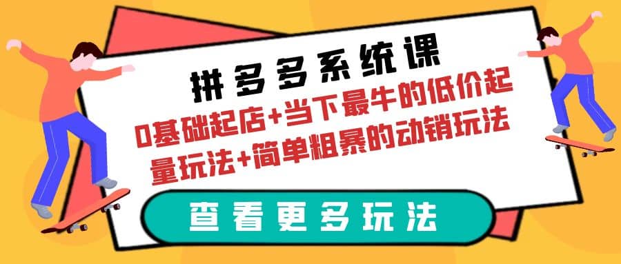 拼多多系统课：0基础起店 当下最牛的低价起量玩法 简单粗暴的动销玩法-多米来