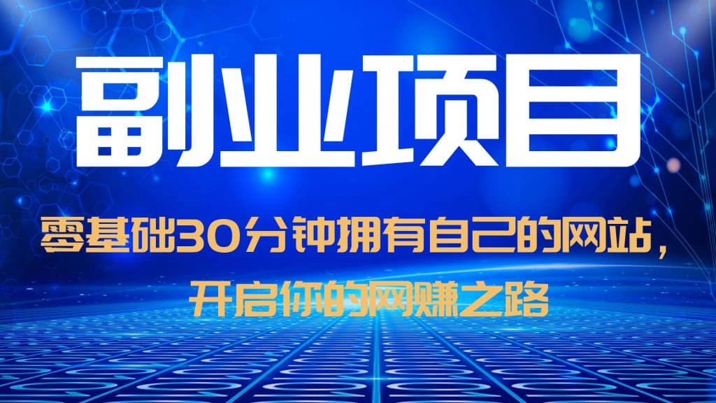 零基础30分钟拥有自己的网站，日赚1000 ，开启你的网赚之路（教程 源码）-多米来