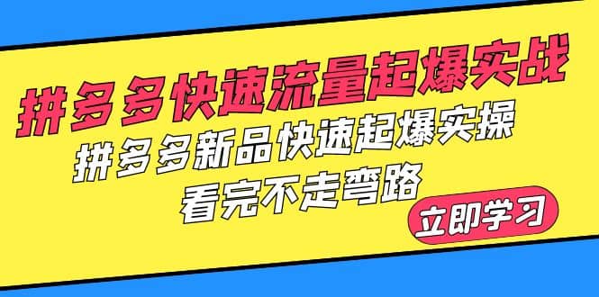 拼多多-快速流量起爆实战，拼多多新品快速起爆实操，看完不走弯路-多米来