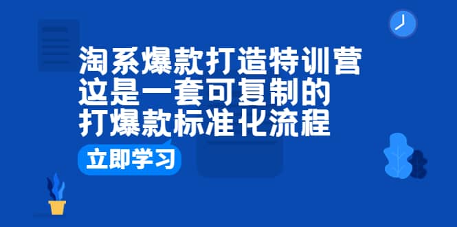 淘系爆款打造特训营：这是一套可复制的打爆款标准化流程-多米来