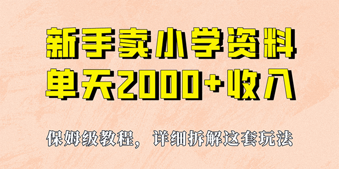 我如何通过卖小学资料，实现单天2000 ，实操项目，保姆级教程 资料 工具-多米来