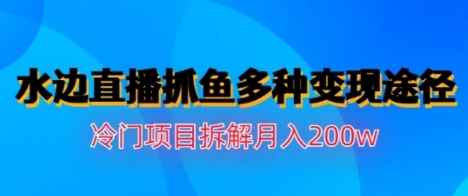 水边直播抓鱼，多种变现途径冷门项目，月入200w拆解【揭秘】-多米来