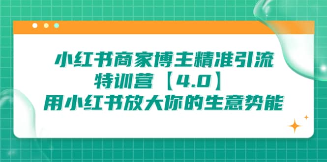 小红书商家 博主精准引流特训营【4.0】用小红书放大你的生意势能-多米来