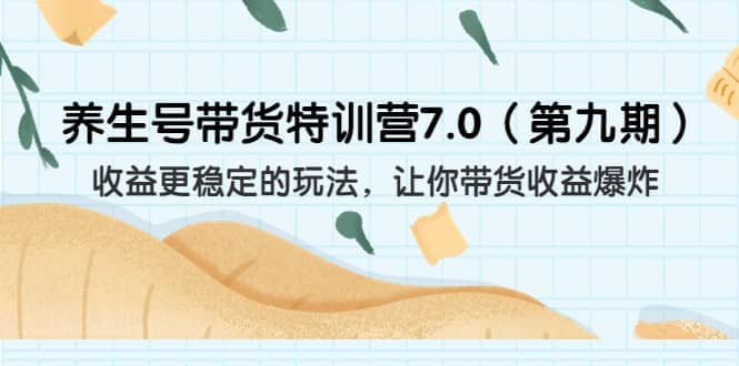 养生号带货特训营7.0（第九期）收益更稳定的玩法 让你带货收益爆炸（11节）-多米来