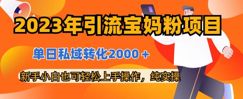 2023年引流宝妈粉项目，单日私域转化2000＋，新手小白也可轻松上手操作，纯实操-多米来