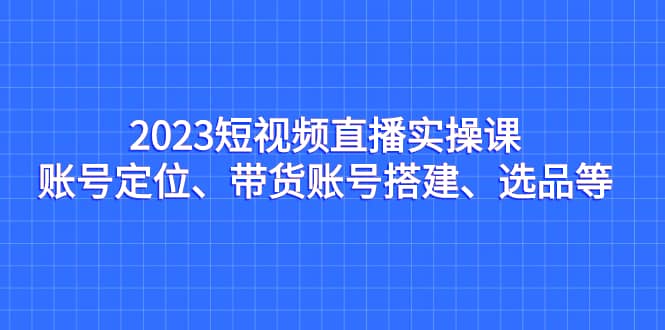 2023短视频直播实操课，账号定位、带货账号搭建、选品等-多米来