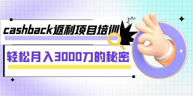 cashback返利项目培训：轻松月入3000刀的秘密（8节课）-多米来