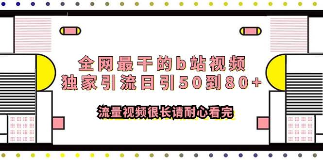 全网最干的b站视频独家引流日引50到80 流量视频很长请耐心看完-多米来